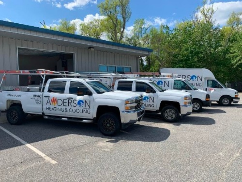 Anderson Heating & Cooling truck fleet.